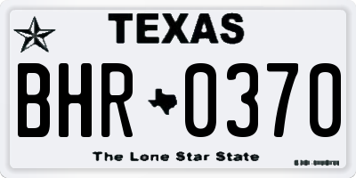 TX license plate BHR0370