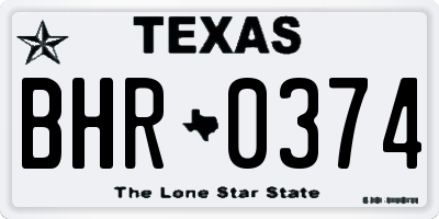 TX license plate BHR0374