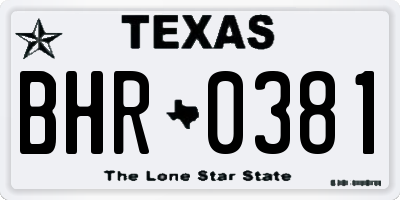TX license plate BHR0381