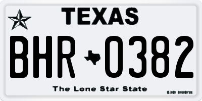TX license plate BHR0382