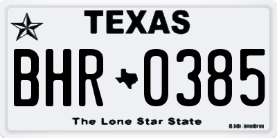 TX license plate BHR0385