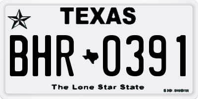 TX license plate BHR0391
