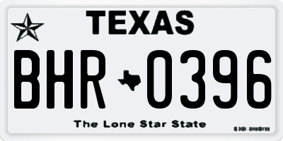 TX license plate BHR0396