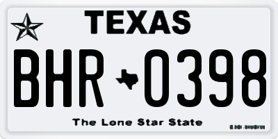 TX license plate BHR0398