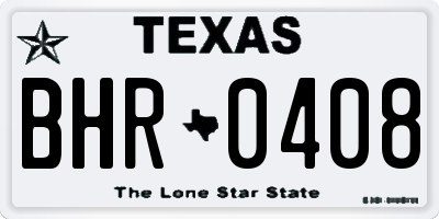 TX license plate BHR0408