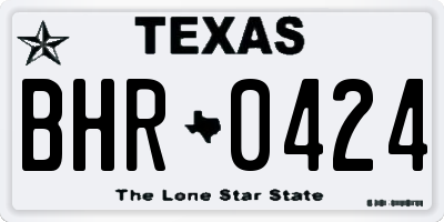 TX license plate BHR0424