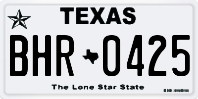 TX license plate BHR0425