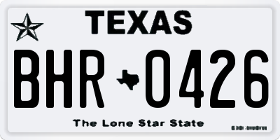 TX license plate BHR0426