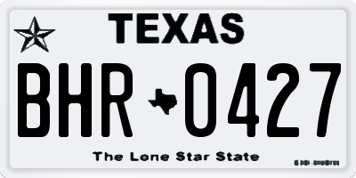 TX license plate BHR0427