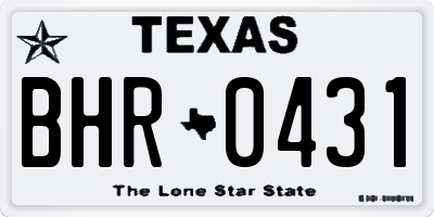 TX license plate BHR0431