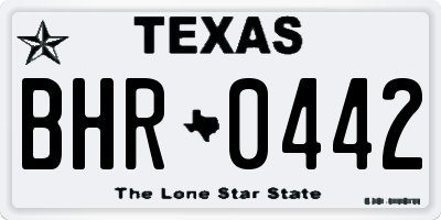 TX license plate BHR0442