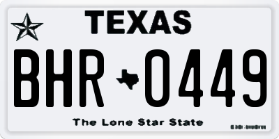TX license plate BHR0449