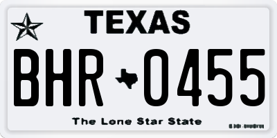 TX license plate BHR0455