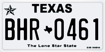 TX license plate BHR0461
