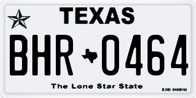 TX license plate BHR0464