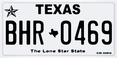 TX license plate BHR0469