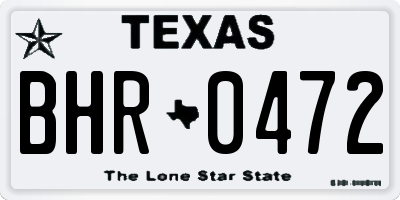 TX license plate BHR0472