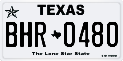 TX license plate BHR0480