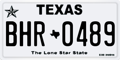 TX license plate BHR0489