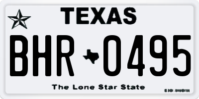 TX license plate BHR0495