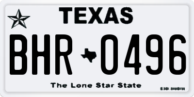 TX license plate BHR0496