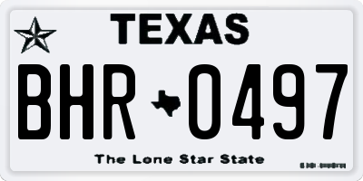 TX license plate BHR0497