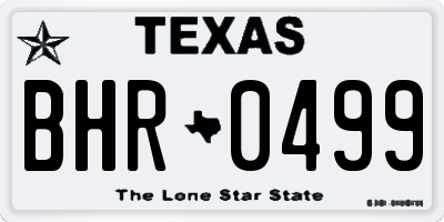 TX license plate BHR0499
