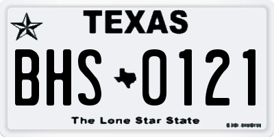 TX license plate BHS0121