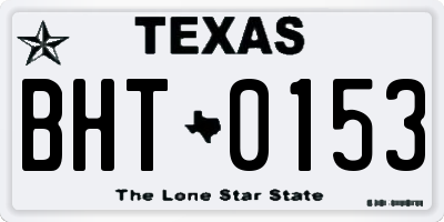 TX license plate BHT0153