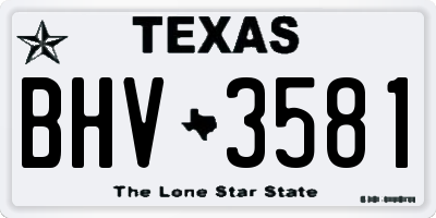 TX license plate BHV3581