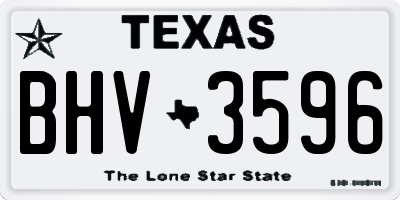 TX license plate BHV3596