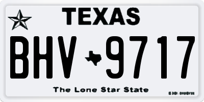 TX license plate BHV9717