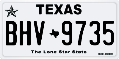 TX license plate BHV9735