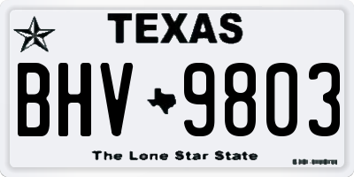 TX license plate BHV9803