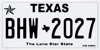 TX license plate BHW2027