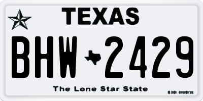 TX license plate BHW2429