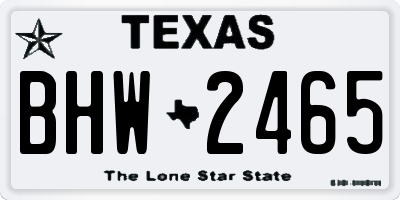 TX license plate BHW2465