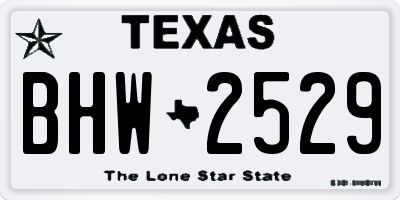 TX license plate BHW2529
