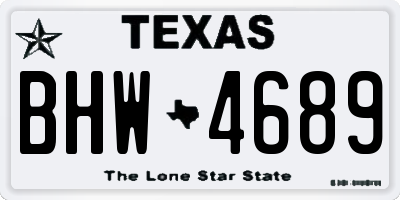 TX license plate BHW4689