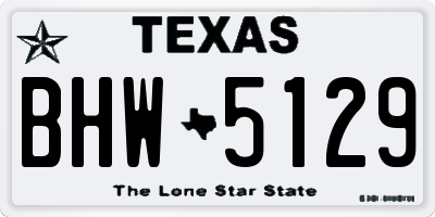 TX license plate BHW5129