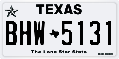 TX license plate BHW5131