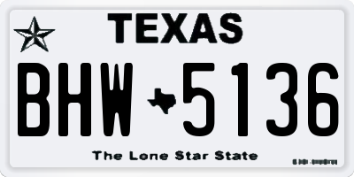 TX license plate BHW5136