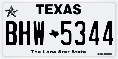 TX license plate BHW5344