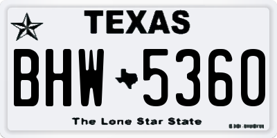 TX license plate BHW5360