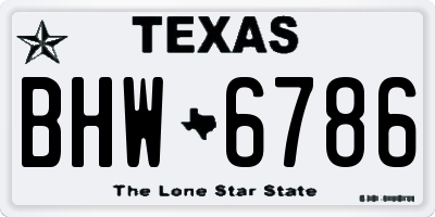 TX license plate BHW6786