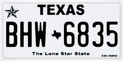 TX license plate BHW6835