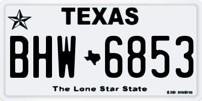 TX license plate BHW6853