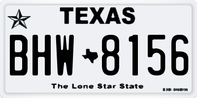 TX license plate BHW8156