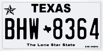 TX license plate BHW8364