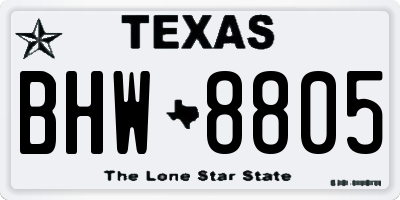 TX license plate BHW8805